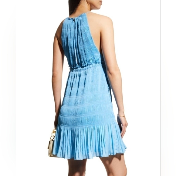 Rebecca Taylor NWT Pleated Voile Mini Dress CERULEAN - Picture 6 of 17